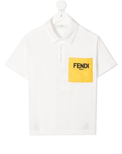 Рубашка поло с нашивкой логотипом Fendi kids