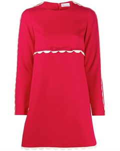 Платье с длинными рукавами и фестонами Red valentino