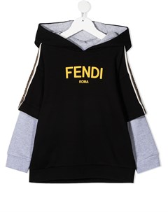 Многослойное худи с логотипом Fendi kids