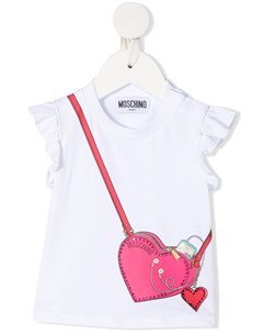 Футболка с оборками и принтом Moschino kids