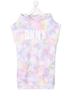 Платье с принтом тай дай и логотипом Dkny kids