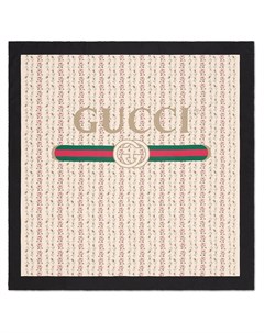 Платок с принтом роз и логотипа Gucci