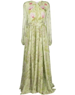 Платье с драпировкой и цветочным принтом Giambattista valli