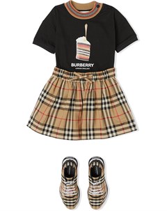 Клетчатые шорты с эластичным поясом Burberry kids