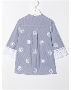 Полосатая блузка с английской вышивкой Ermanno scervino junior