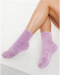 Пушистые носки для дома сиреневого цвета Asos design