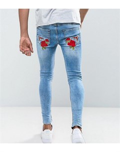 Обтягивающие джинсы с цветочной вышивкой эксклюзивно для ASOS Rose london