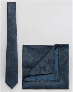Галстук и платок для нагрудного кармана с принтом пейсли Burton menswear