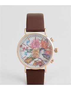 Часы с коричневым кожаным ремешком Inspired эксклюзивно для ASOS Reclaimed vintage