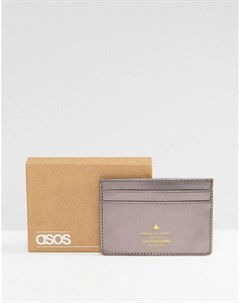 Кожаная кредитница металлик с тисненым логотипом ASOS Asos design