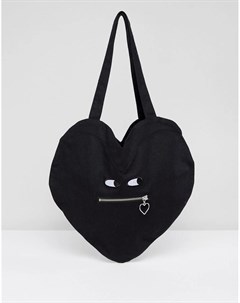 Хлопковая сумка в форме сердца с молнией Lazy oaf