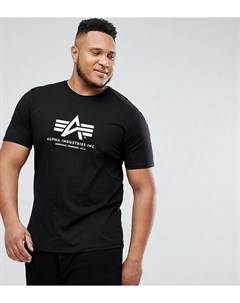 Черная футболка классического кроя с логотипом PLUS Alpha industries