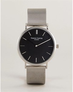 Серебристые часы с сетчатым ремешком WT2401 Simon carter