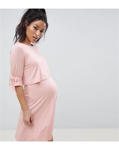 Двухслойное платье с завязками на рукавах ASOS DESIGN Maternity Asos maternity - nursing