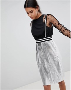 Кружевное платье с юбкой металлик Juliet Cubic