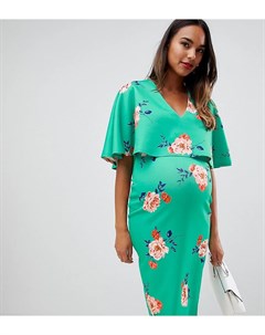 Облегающее двухслойное платье миди с цветочным принтом для кормящих мам ASOS DESIGN Maternity Asos maternity - nursing