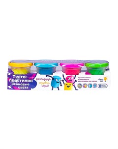 Тесто пластилин Неоновые цвета TA1016V Набор для детской лепки Genio kids-art