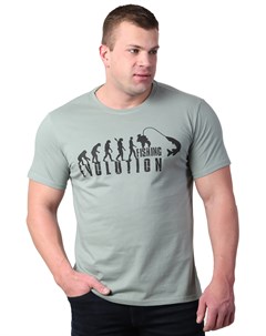 Муж футболка Эволюция Хаки р 48 Оптима трикотаж