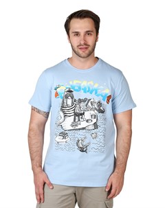 Муж футболка Рыбалка Голубой р 58 Оптима трикотаж