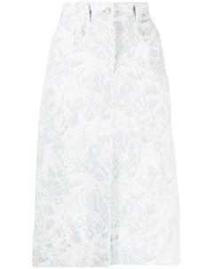 Жаккардовая юбка миди с цветочным узором Msgm