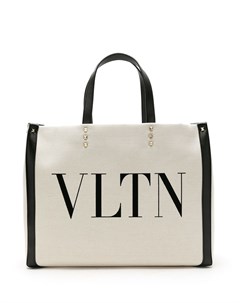 Парусиновая сумка тоут с логотипом VLTN Valentino garavani