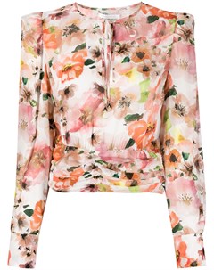 Блузка с объемными плечами и цветочным принтом Patrizia pepe