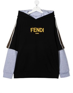 Многослойное худи с логотипом Fendi kids
