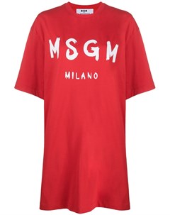 Платье футболка оверсайз с логотипом Msgm