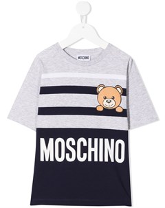 Полосатая футболка с логотипом Moschino kids