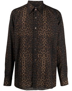 Рубашка с леопардовым принтом и длинными рукавами Tom ford