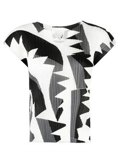 Плиссированная блузка с графичным принтом Pleats please issey miyake