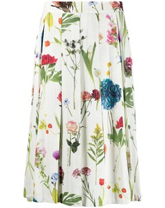 Плиссированная юбка миди с цветочным принтом Boutique moschino