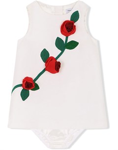 Платье с цветочной аппликацией Dolce & gabbana kids