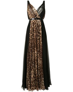 Длинное платье с леопардовым принтом Dolce&gabbana