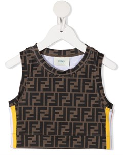 Укороченный топ с логотипом Fendi kids