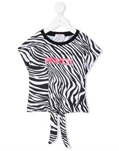 Блузка с зебровым принтом и логотипом Pinko kids