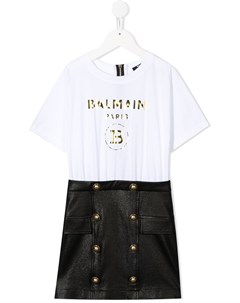 Платье с контрастным подолом Balmain kids