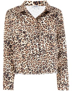 Пиджак с леопардовым принтом и необработанными краями Liu jo