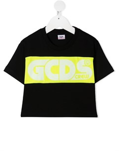 Укороченная футболка с полосками и логотипом Gcds kids
