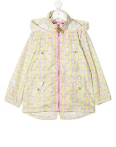 Непромокаемая куртка с капюшоном и геометричным принтом Lanvin enfant