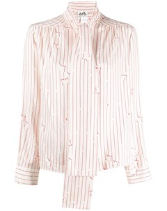 Полосатая блузка pre owned с бантом Hermès
