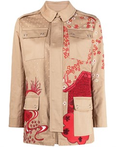Куртка рубашка с цветочной вышивкой Red valentino