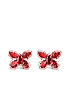 Серьги гвоздики Butterfly из розового золота с рубинами Pragnell