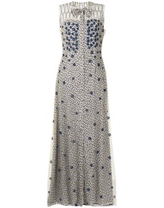 Вечернее платье с цветочной вышивкой Fendi pre-owned
