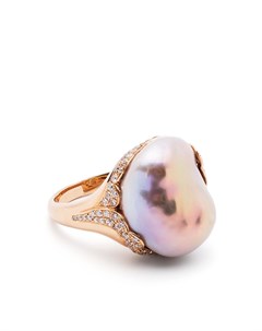 Кольцо из розового золота с жемчугом и бриллиантами Yoko london