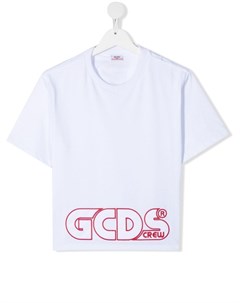Укороченная футболка с вышитым логотипом Gcds kids