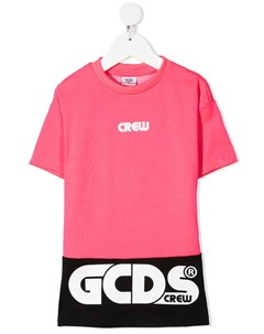 Платье футболка в стиле колор блок с логотипом Gcds kids
