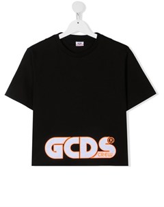 Укороченная футболка с вышитым логотипом Gcds kids