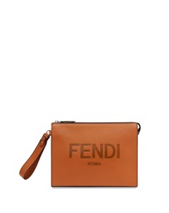 Клатч с тисненым логотипом и ремешком на запястье Fendi