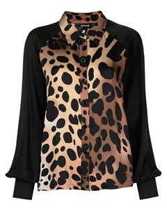 Атласная рубашка с леопардовым принтом Just cavalli